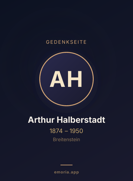 Gedenkportrait von Arthur Halberstadt