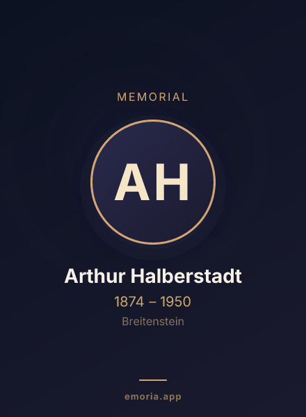 Memorial portrait of Arthur Halberstadt
