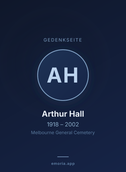 Gedenkportrait von Arthur Hall