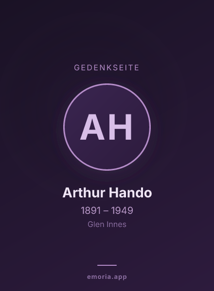 Gedenkportrait von Arthur Hando