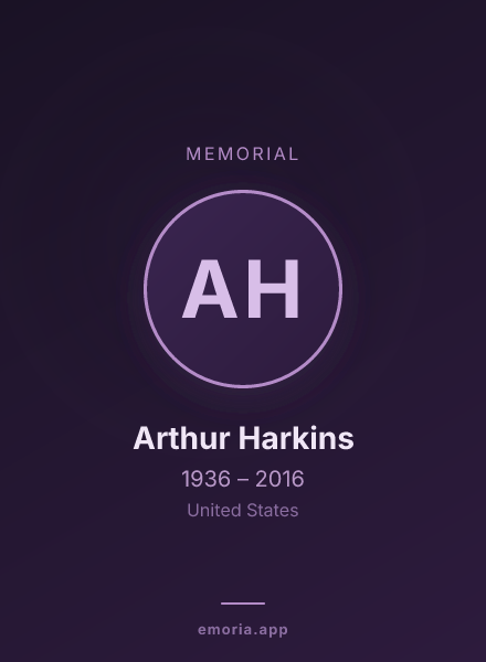 Memorial portrait of Arthur Harkins