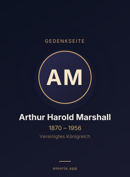 Gedenkportrait von Arthur Harold Marshall