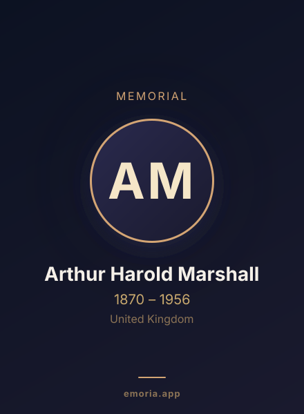 Memorial portrait of Arthur Harold Marshall