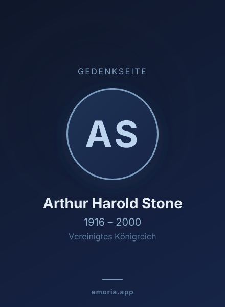 Gedenkportrait von Arthur Harold Stone