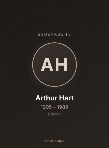 Gedenkportrait von Arthur Hart