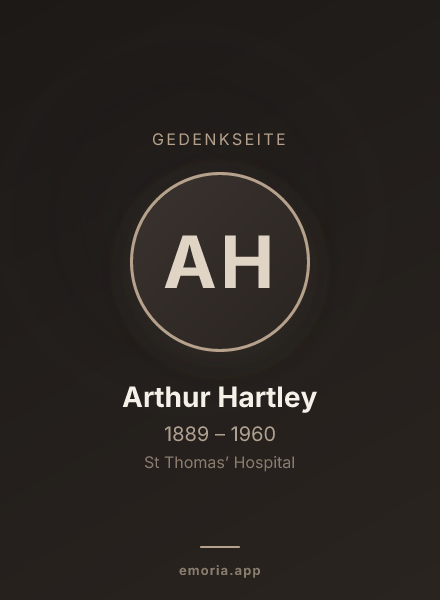 Gedenkportrait von Arthur Hartley