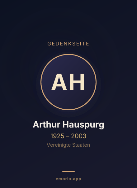 Gedenkportrait von Arthur Hauspurg
