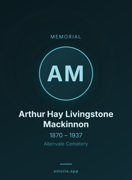 Memorial portrait of Arthur Hay Livingstone Mackinnon
