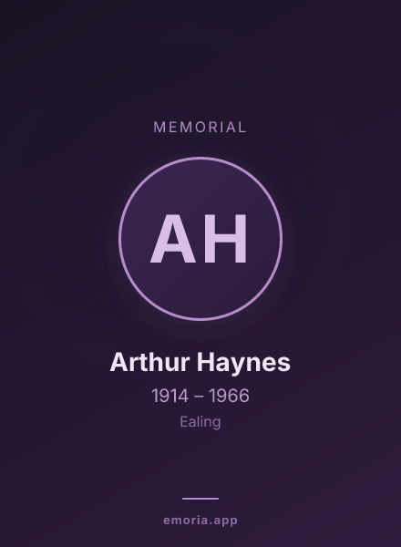 Memorial portrait of Arthur Haynes