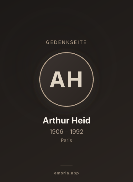 Gedenkportrait von Arthur Heid