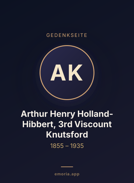 Gedenkportrait von Arthur Henry Holland-Hibbert, 3rd Viscount Knutsford
