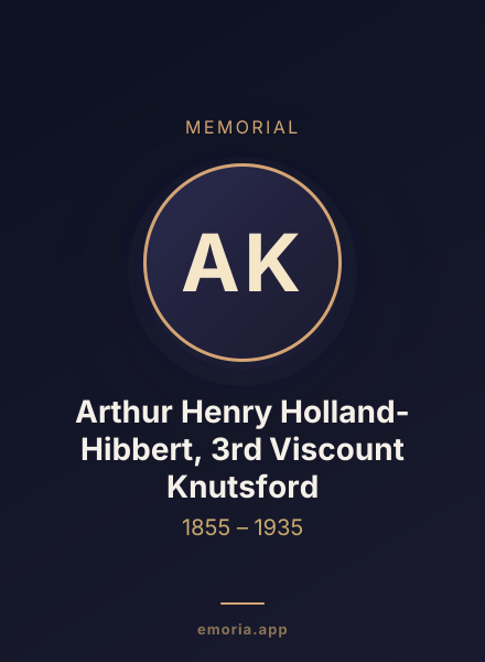 Memorial portrait of Arthur Henry Holland-Hibbert, 3rd Viscount Knutsford