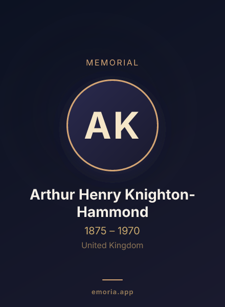 Memorial portrait of Arthur Henry Knighton-Hammond