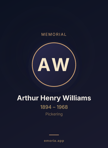 Memorial portrait of Arthur Henry Williams