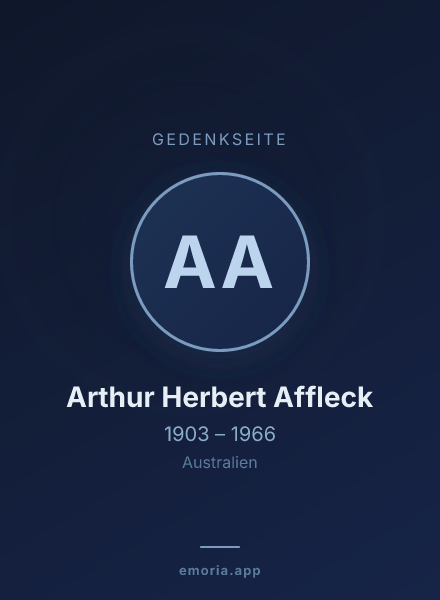 Gedenkportrait von Arthur Herbert Affleck