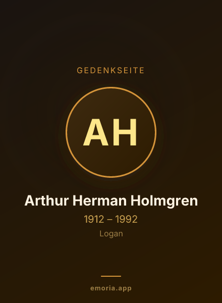 Gedenkportrait von Arthur Herman Holmgren