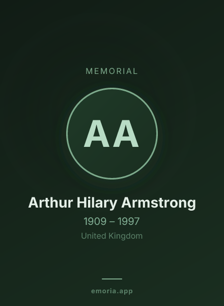 Memorial portrait of Arthur Hilary Armstrong