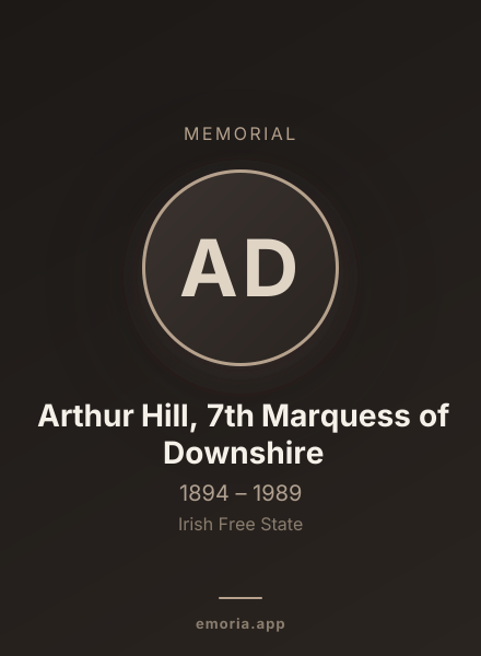 Memorial portrait of Arthur Hill, 7th Marquess of Downshire