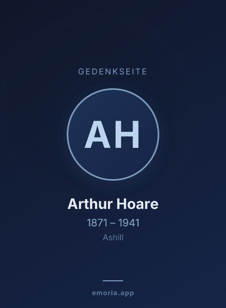 Gedenkportrait von Arthur Hoare