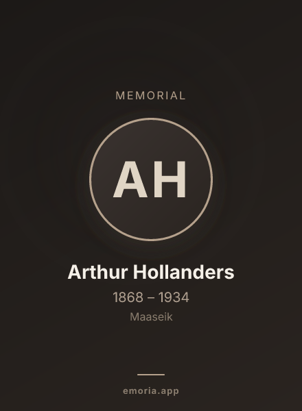 Memorial portrait of Arthur Hollanders