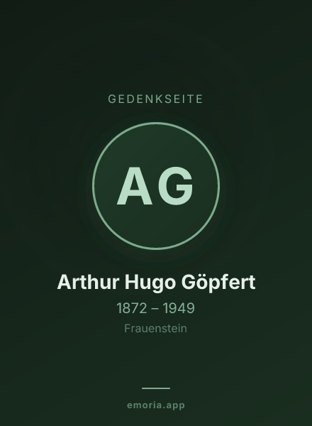 Gedenkportrait von Arthur Hugo Göpfert