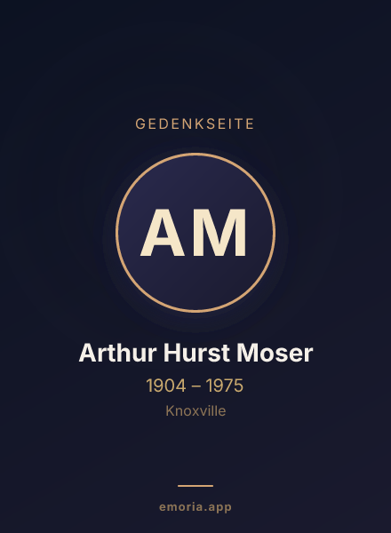 Gedenkportrait von Arthur Hurst Moser