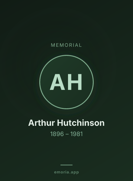 Memorial portrait of Arthur Hutchinson