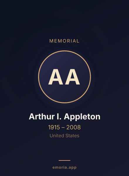 Memorial portrait of Arthur I. Appleton