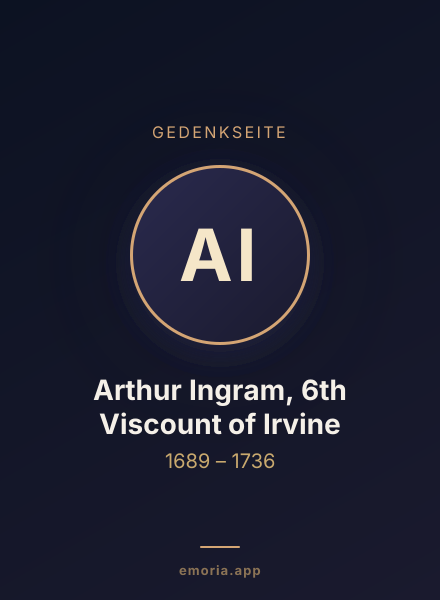 Gedenkportrait von Arthur Ingram, 6th Viscount of Irvine