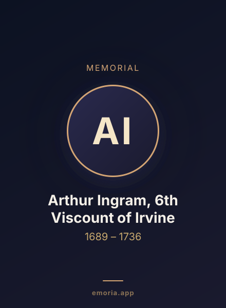 Memorial portrait of Arthur Ingram, 6th Viscount of Irvine