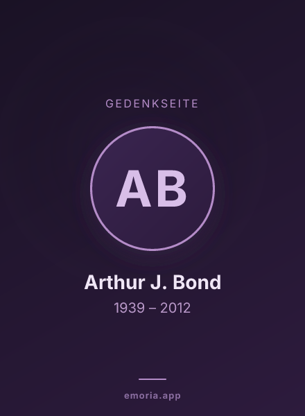 Gedenkportrait von Arthur J. Bond