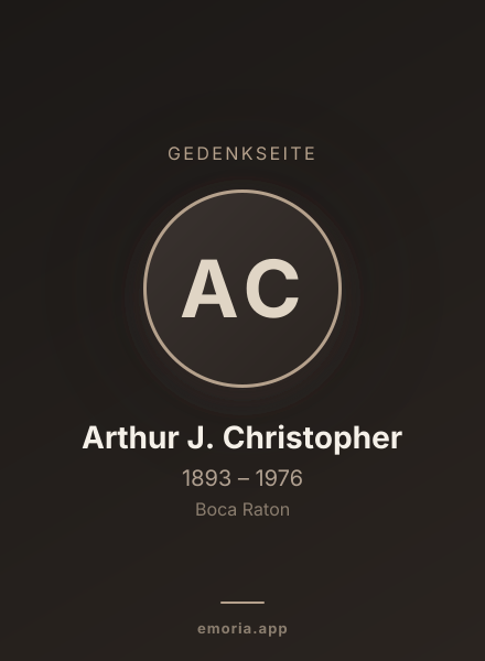 Gedenkportrait von Arthur J. Christopher