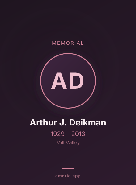 Memorial portrait of Arthur J. Deikman
