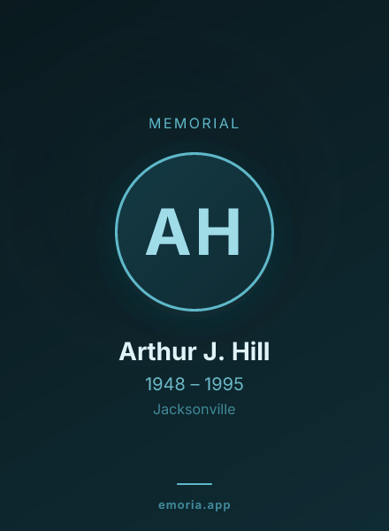 Memorial portrait of Arthur J. Hill