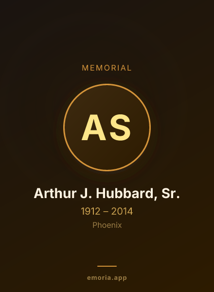Memorial portrait of Arthur J. Hubbard, Sr.