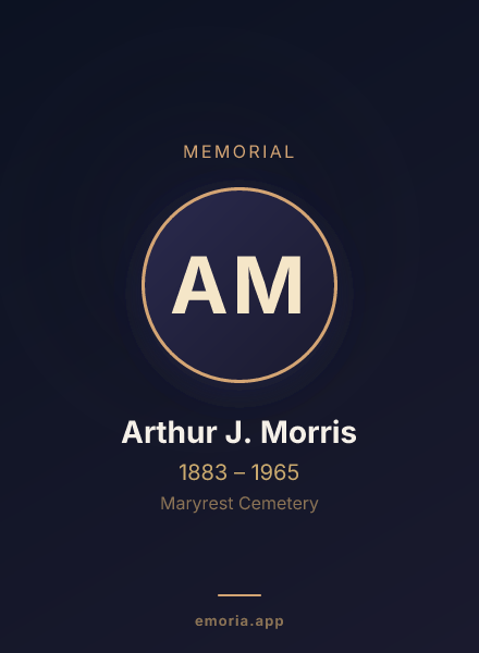 Memorial portrait of Arthur J. Morris
