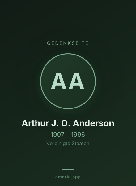 Gedenkportrait von Arthur J. O. Anderson