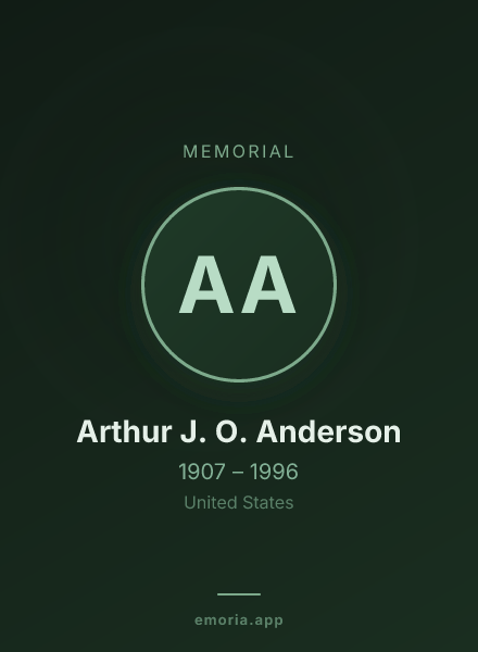 Memorial portrait of Arthur J. O. Anderson