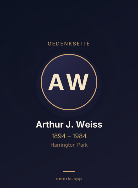 Gedenkportrait von Arthur J. Weiss