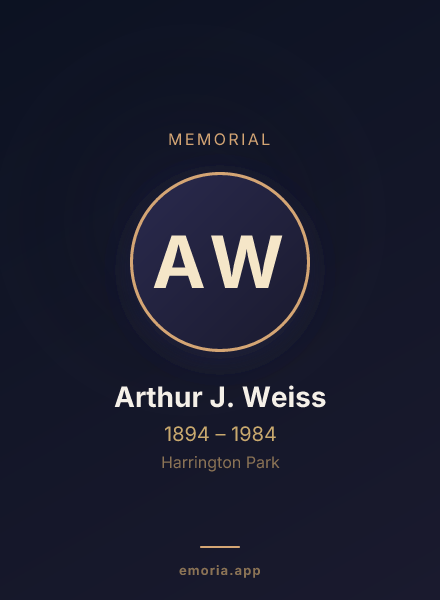 Memorial portrait of Arthur J. Weiss