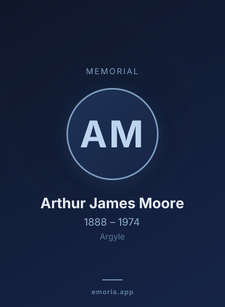 Memorial portrait of Arthur James Moore