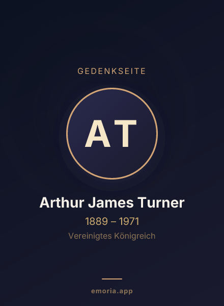 Gedenkportrait von Arthur James Turner