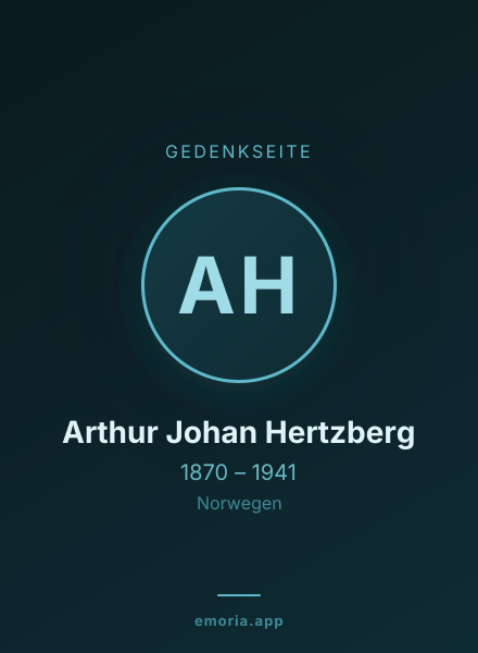 Gedenkportrait von Arthur Johan Hertzberg