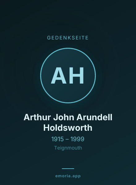 Gedenkportrait von Arthur John Arundell Holdsworth