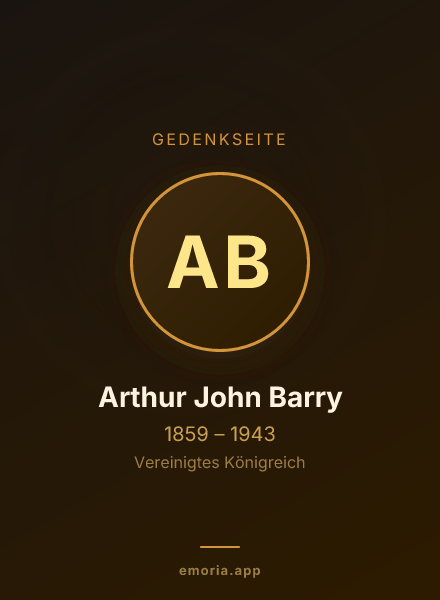 Gedenkportrait von Arthur John Barry
