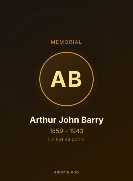 Memorial portrait of Arthur John Barry