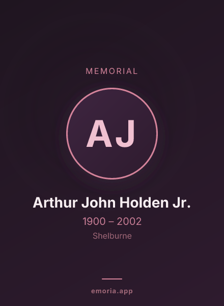Memorial portrait of Arthur John Holden Jr.