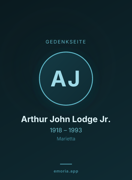 Gedenkportrait von Arthur John Lodge Jr.