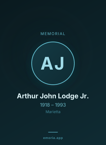 Memorial portrait of Arthur John Lodge Jr.