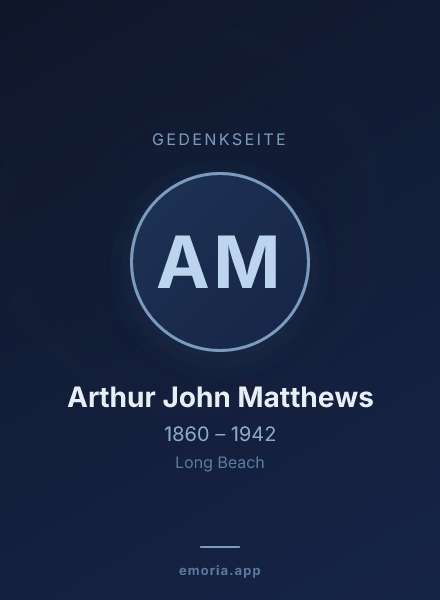 Gedenkportrait von Arthur John Matthews